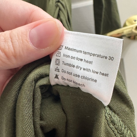 Elegant Maternity Olive Green Maxi Dress - Picture 8 of 9